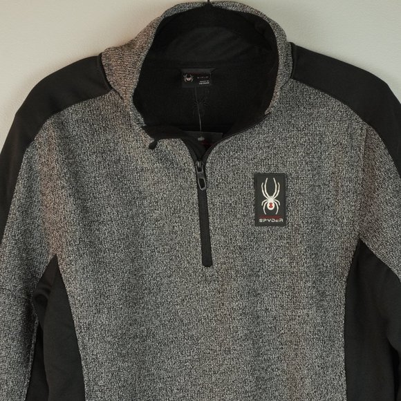 Spyder Charcoal Heather 1/4 Zip Pullover Jackets Men's Size Small - Picture 3 of 11